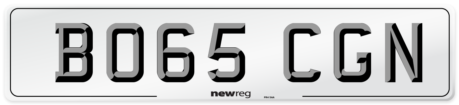 BO65 CGN Number Plate from New Reg